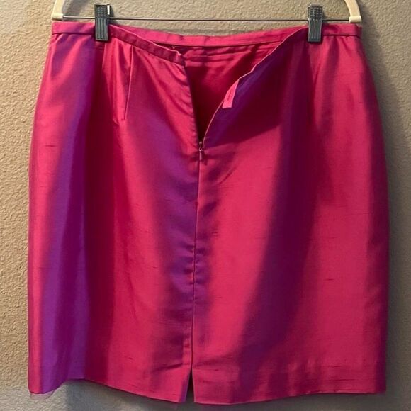 DANA BUCHMAN 100% Silk Pink Pure  Pencil Skirt Size 14 - Picture 2 of 8